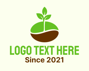 Cafe - Plant Coffee Bean logo design