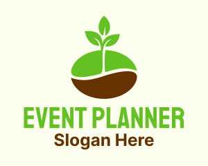 Plant Coffee Bean Logo