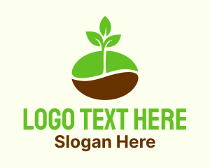 Plant Coffee Bean Logo