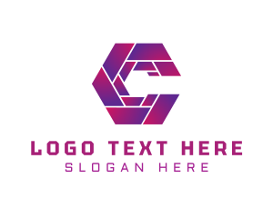 Camera Shutter Hexagon Letter C Logo