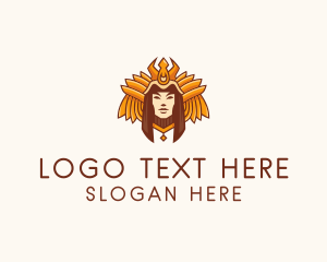 Ancestral - Mayan Queen Goddess logo design