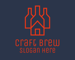 Microbrewery - Red Bottle House logo design