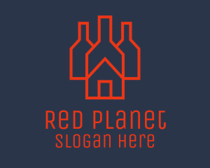 Red Bottle House  logo design