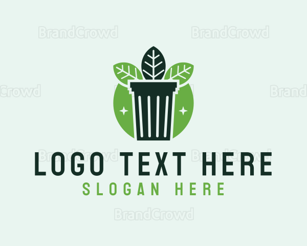 Eco Garbage Bin Leaf Logo