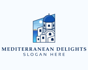 Mediterranean - Santorini Greek Islands logo design