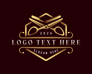 Cutting - Barbershop Grooming Razor logo design