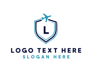 Logistics - Airplane Travel Shield logo design