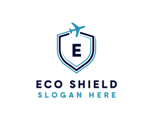 Airplane Travel Shield logo design