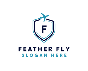 Airplane Travel Shield logo design