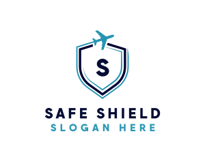 Airplane Travel Shield logo design