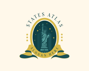 American Landmark Statue logo design