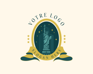 Ribbon - American Landmark Statue logo design