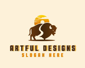 Sunset Buffalo Explorer logo design