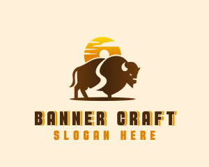 Sunset Buffalo Explorer logo design