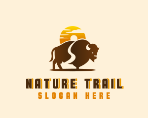 Trail - Sunset Buffalo Explorer logo design