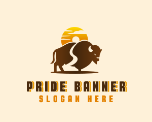 Sunset Buffalo Explorer logo design