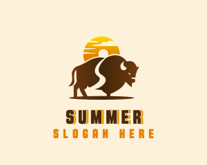 Sunset Buffalo Explorer logo design