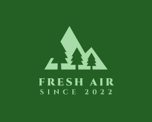 Green Pine Tree Mountain logo design