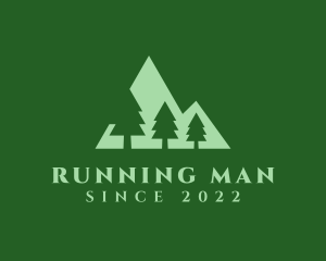 Alpine - Green Pine Tree Mountain logo design