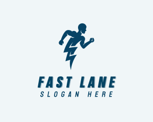 Fast Lightning Human logo design