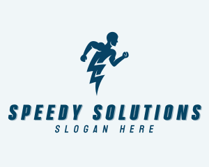 Fast - Fast Lightning Human logo design