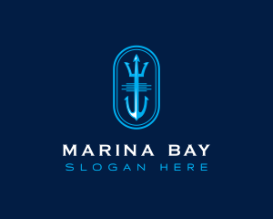 Seaport - Trident Anchor Nautical Maritime logo design