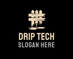 Fence Paint Drip logo design