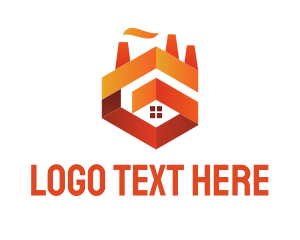 Factory - Orange Factory & House logo design
