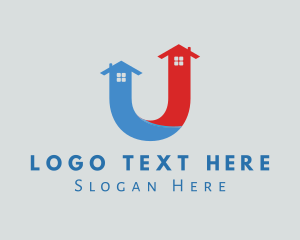 Townhouse - Realty House Letter U logo design