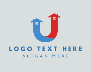 Housing - Realty House Letter U logo design