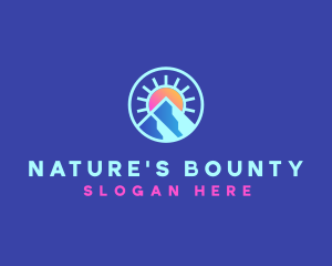 Nature Mountain Sunshine logo design