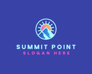 Basecamp - Nature Mountain Sunshine logo design