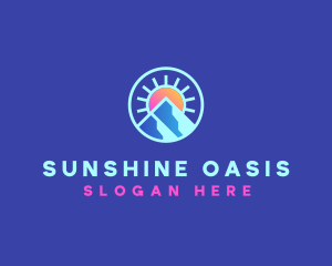 Nature Mountain Sunshine logo design