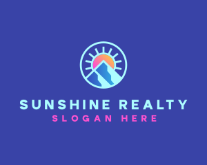 Nature Mountain Sunshine logo design