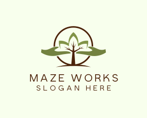 Nature Tree Planting  logo design