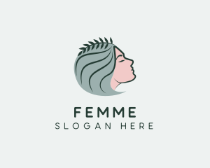 Woman Wreath Beauty Spa logo design