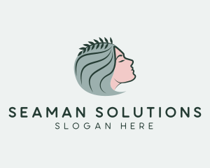 Woman Wreath Beauty Spa logo design