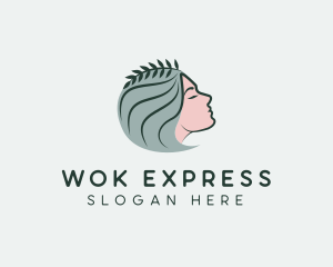 Woman Wreath Beauty Spa logo design