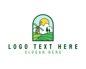 Farm Fresh - Farmer Windmill  Barn logo design