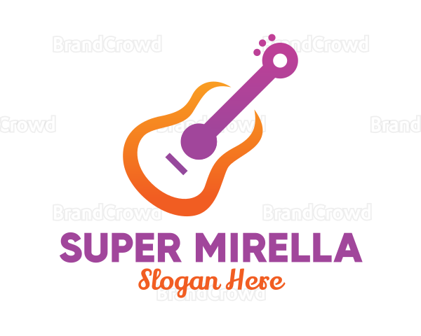 Colorful Guitar Outline Logo