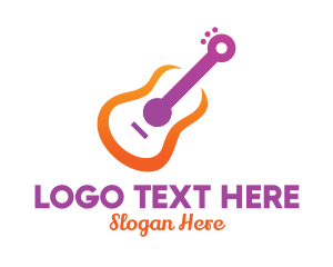 Instrumentalist - Colorful Guitar Outline logo design