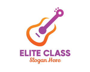 Colorful Guitar Outline Logo