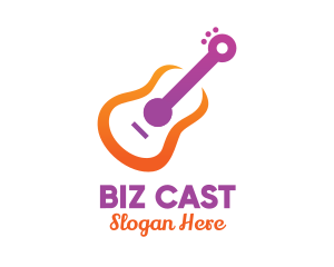 Singer - Colorful Guitar Outline logo design