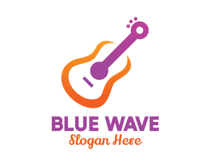 Blues - Colorful Guitar Outline logo design