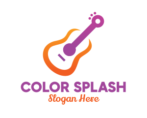 Colorful Guitar Outline logo design