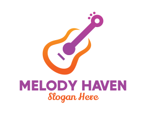 Ballad - Colorful Guitar Outline logo design