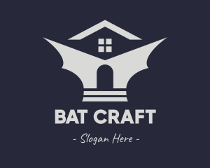 Bat Haunted House logo design