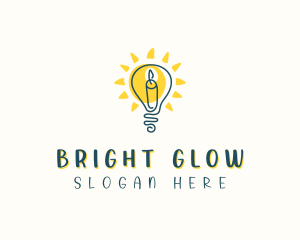 Light - Candle Light Bulb logo design