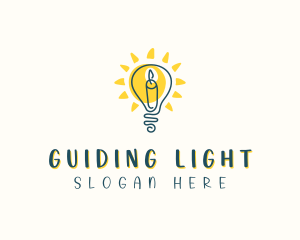 Candle Light Bulb logo design