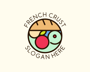 Baguette - Bread Fruit Grocery logo design